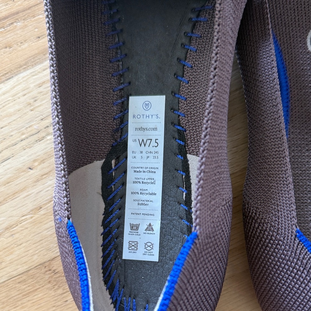 Rothy's Women's Taupe and Blue Flats 7.5 - Picture 4 of 6